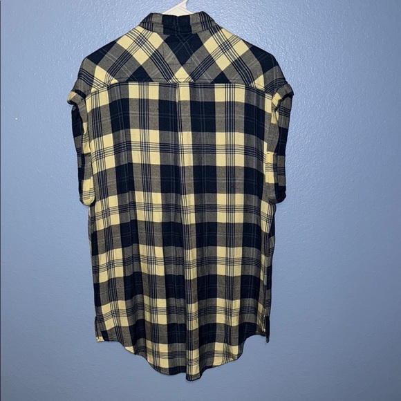 Rails Brit Blue and Cream Sleeveless Shirt with Classic Plaid - XS - B6 - Picture 4 of 7